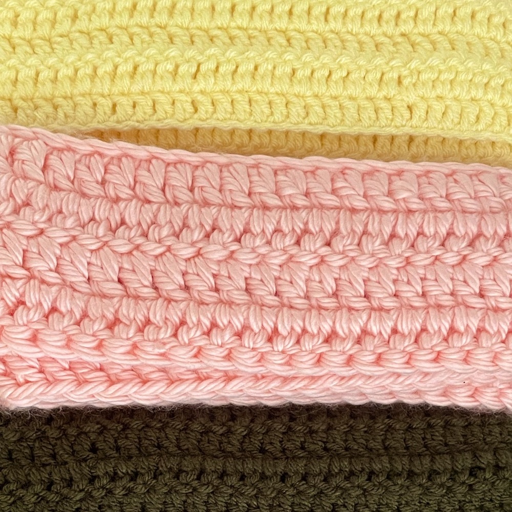 Hand crochet scarf in light pink/coral - NWOT!!